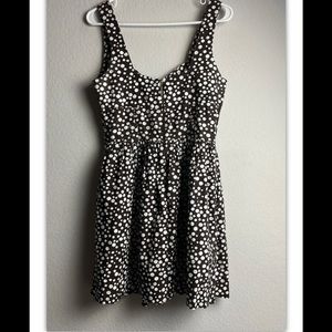 TWENTY ONE DRESS BROWN AND WHITE POLKA DOT SUNDRESS SIZE MEDIUM PRE-OWNED